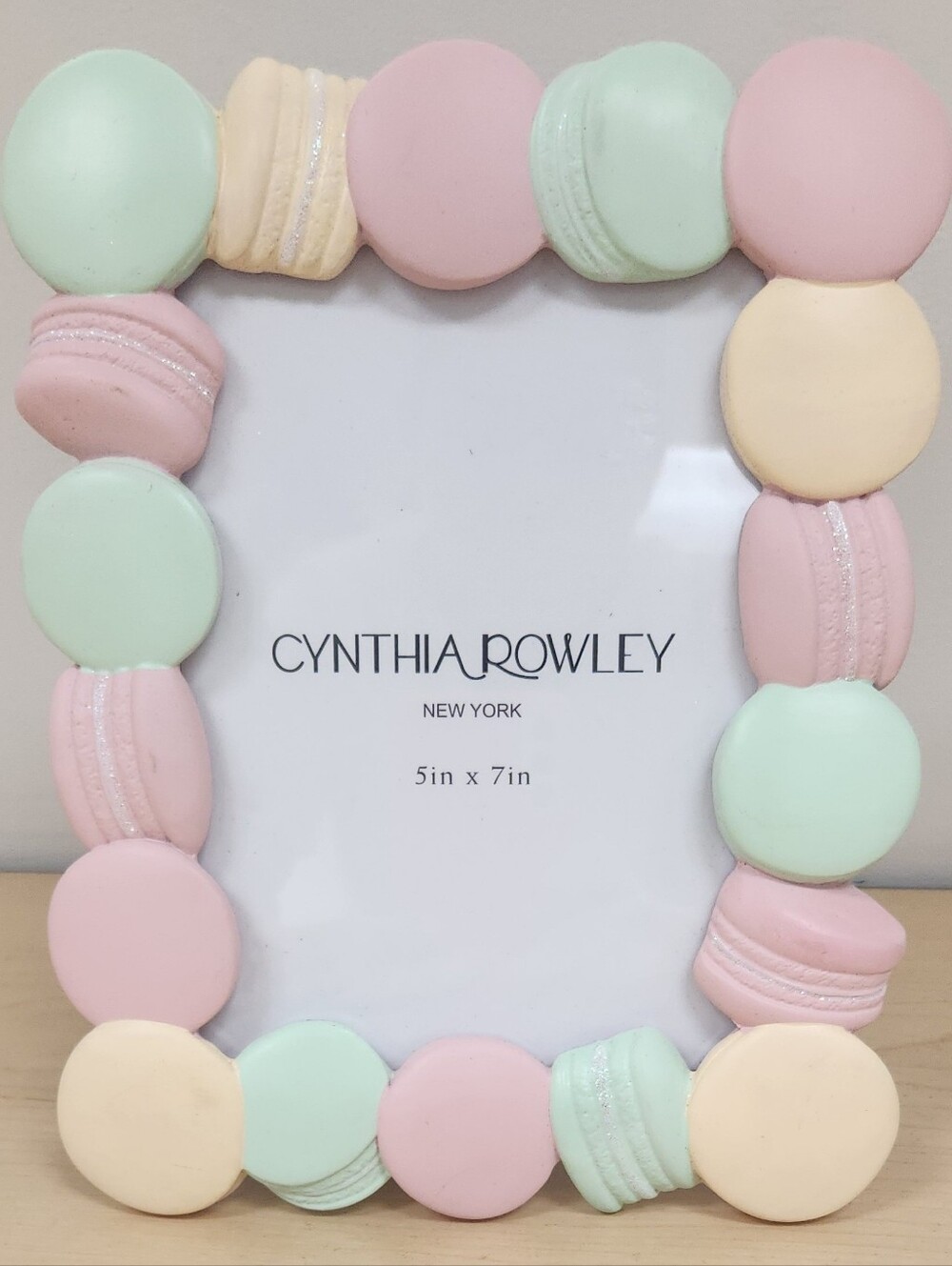 **NEW** Cynthia Rowley Macaroon Pastel Pink Yellow Green 5x7 Picture Photo Frame